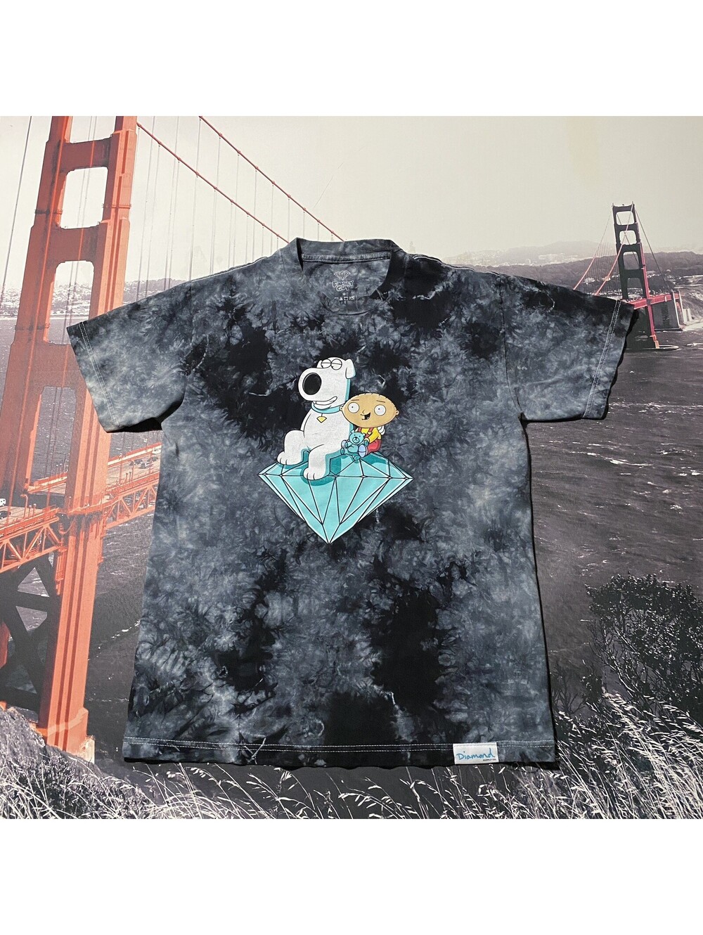 Diamond Supply Co Family Guy Stewie Brian Tie Dye T-Shirt Mens M Graphic Tee
